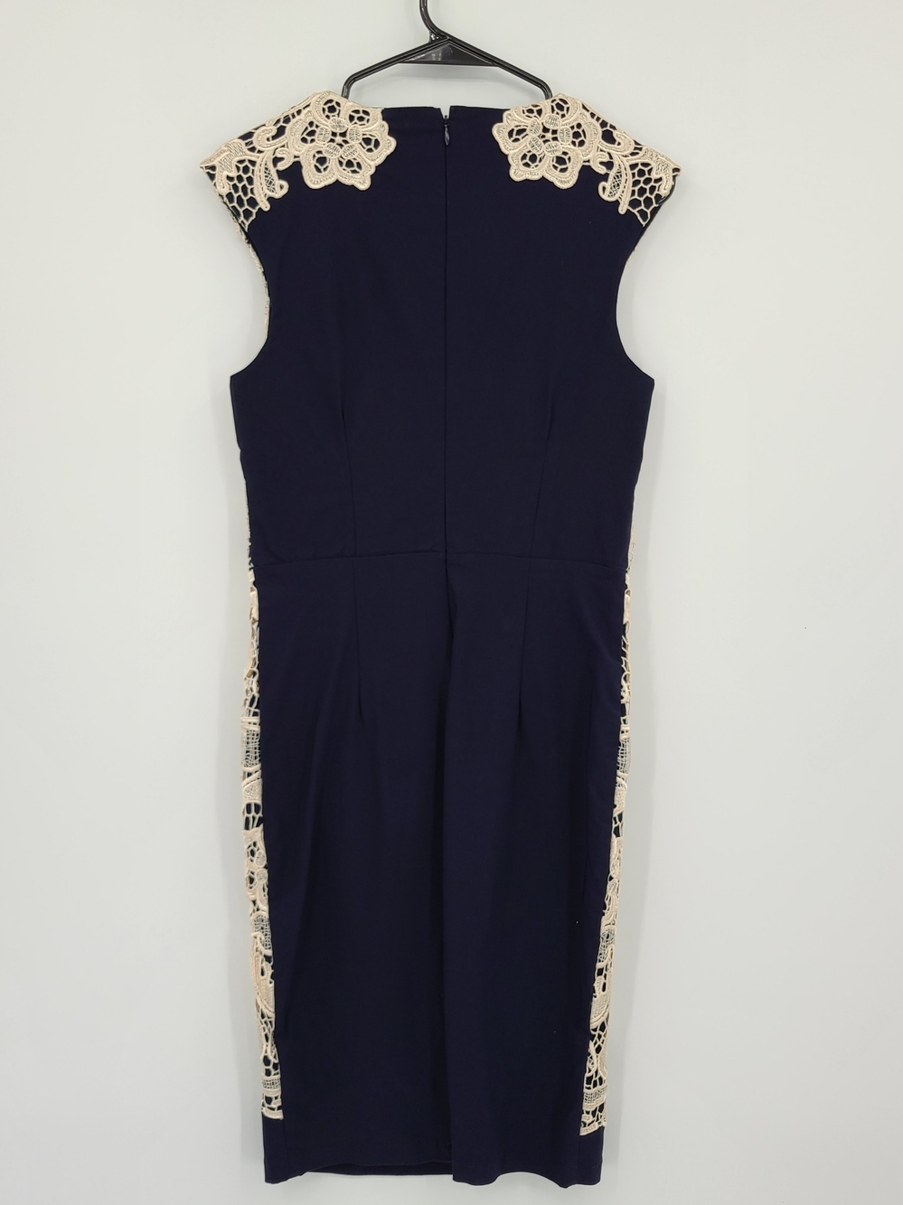 ModCloth London Dress Co Navy Bodycon Dress With Lace Side Accents Size 6 - Picture 14 of 14